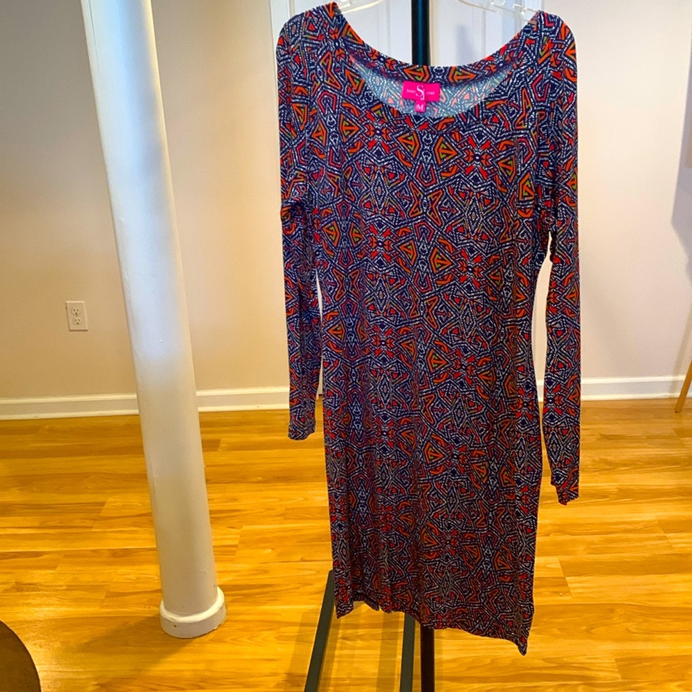 Sassy Jones Bodycon Abstract dress Size Medium.